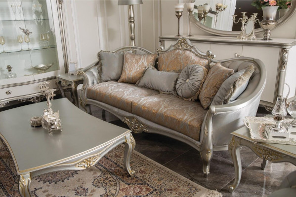 Couchen Polster Sofa Sofas 3 Sitzer Dreisitzer Wohnzimmer Graue Samt