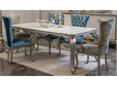 Komplett Set Esstisch 6 Stühle Esszimmer Ess Gruppe Holz Set 7tlg. Barock