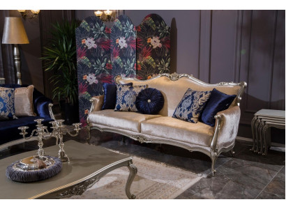 Dreisitzer Luxus Sofa 3 Sitzer Sofas Barock Rokoko Stoff Design Couch