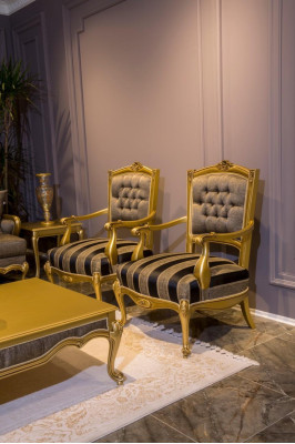 Komplett Set Sofagarnitur 3+3+1+1 Sitz Sofas Couchtisch Barock Rokoko 5tlg