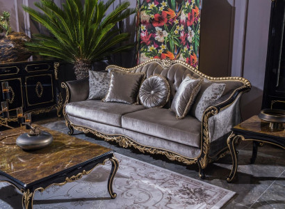 Klassischer Luxus Sofa 3 Sitzer Sofas Sitz Stoff Design Couch Stil Textil