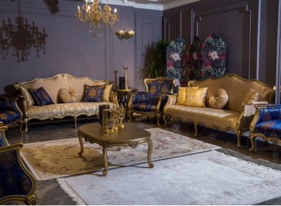 Klassische Sofagarnitur 3+3+1+1 Sitzer Luxus Garnitur Sofa Sessel Set 4tlg