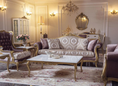 Luxus Sofagarnitur Couchtisch Sofas Sessel Stoff Couch Set 4tlg. Samt