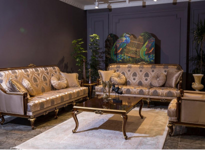 Komplett Set Sofagarnitur 3+3+1 Sitz Couchtisch Designer Couchen Sofa 4tlg