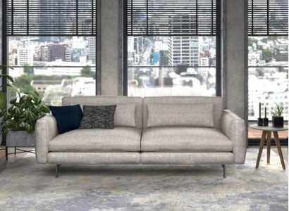 Dreisitzer Couch Moderne Wohnzimmermöbel Textil Sofas Grau Modern Stil