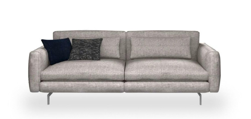 Dreisitzer Couch Moderne Wohnzimmermöbel Textil Sofas Grau Modern Stil