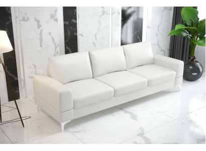 Wohnzimmer Design Textil 3 Sitzer Weiß Elegant Modern Sofa Couch Polsterung Neu