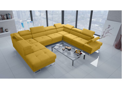 Wohnlandschaften Ecksofa Couch Textil Leder Polster Sitz Ecke Sofa U Form Sofas