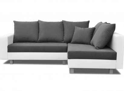 Wohnlandschaft Ecksofa L-Form Sofa Design Couch Textil Leder Fußhocker