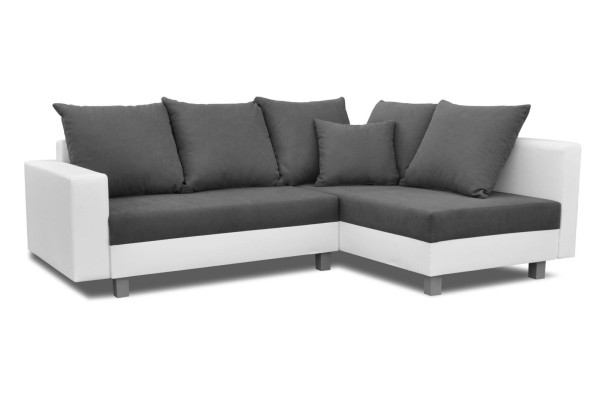 Wohnlandschaft Ecksofa L-Form Sofa Design Couch Textil Leder Fußhocker