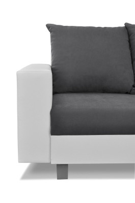 Wohnlandschaft Ecksofa L-Form Sofa Design Couch Textil Leder Fußhocker