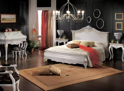 Weiße Schlafzimmer Möbel 2x Nachttische Schminktisch Modernes Bett 4tlg