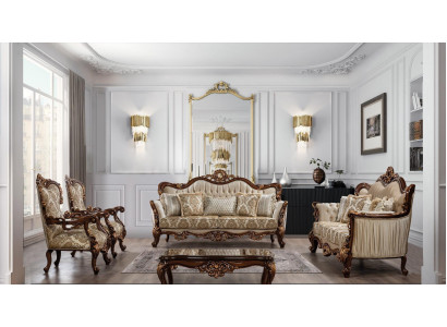 Chesterfield Sofagarnitur Couch Set mit Couchtisch Sofa Polster 5tlg.