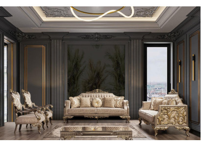 Chesterfield Sofagarnitur mit Couchtisch Sofa Set Polster Möbel 5tlg.