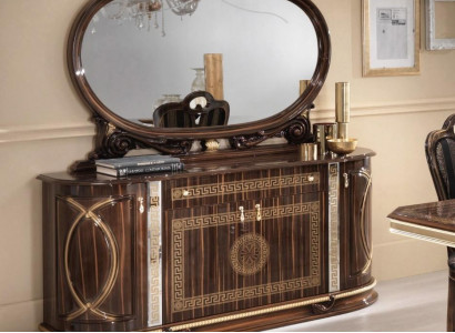 Klassische Anrichte mit Spiegel Kommode xxl Schrank Sideboard Italienische Möbel