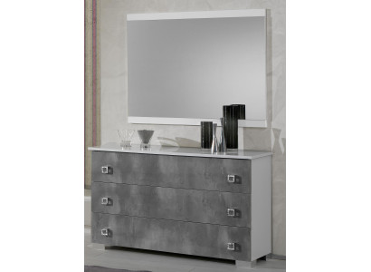 Tische Konsolen Tisch Side Board Schlaf Zimmer Holz Spiegel + Kommode Kommoden