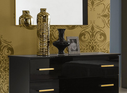 Hochglanz Kommode Kommoden Schrank Holz Spiegel Anrichte Konsole Konsolen 2tlg