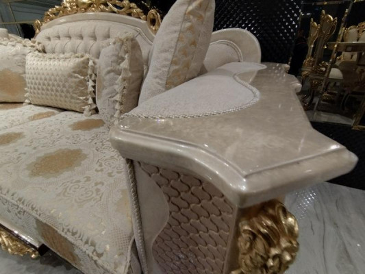 Sofagarnitur 3311 Sitzer Sofa Wohnzimmer Set Chesterfield Sessel Textil Neu