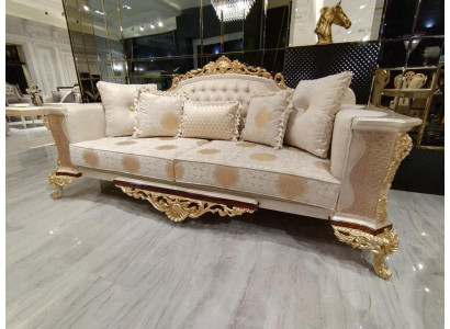 Luxus Sofagarnitur 3+3 Sitzer Textil Designer Chesterfield Sofa 2x 3 Sitzer Neu