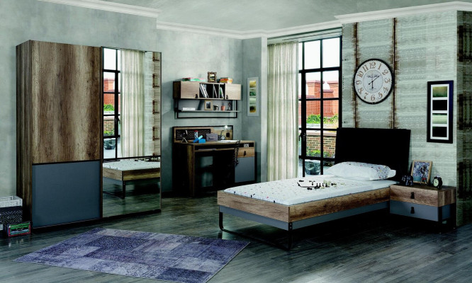 Bett Jugendzimmer Kinderzimmer Design Möbel Betten Schlafzimmer Braun