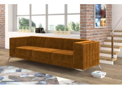 Big Couch Polster Sofa Textil Chesterfield Couchen Stoff xxl Dreisitzer 3 Sitzer