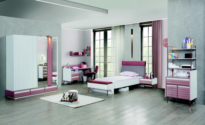 Schreibtisch Holz Rosa Tisch Schreibtische Regal Möbel Jugendzimmer Design