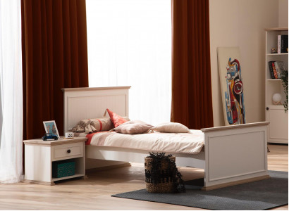 Bett Einzelbett Nachttisch Schlafzimmer 2tlg. Modern Luxus Möbel Neu