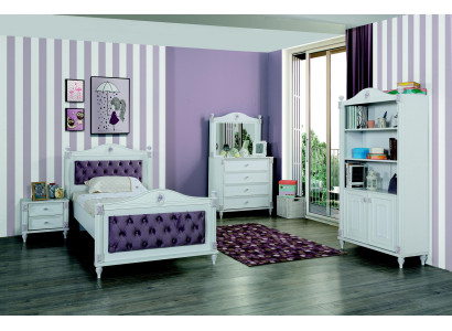 Design Jugendzimmer Set Bett Nachttische Kommode Komplett 4tlg.