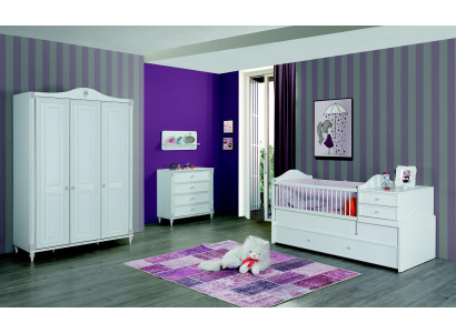 Kinderzimmer Set Kinderbett Kleiderschrank Kommode Schlafzimmer 