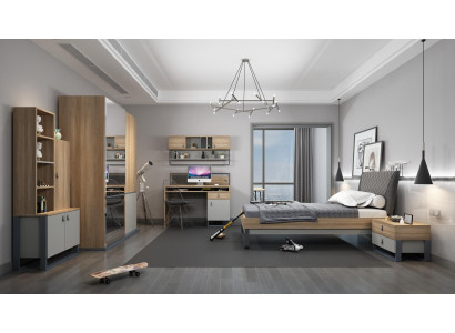 Jugendzimmer Set Bett Kleiderschrank Kinder Schlafzimmer Neu 5tlg.Set