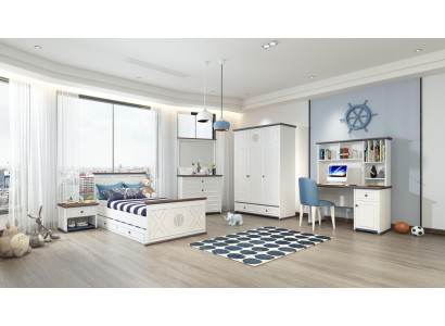 Luxus Jugendzimmer Set Bett Nachttisch Kleiderschrank Möbel 5tlg. Neu