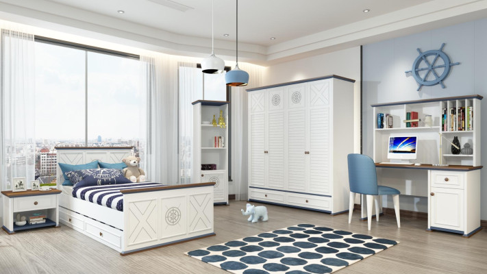 Luxus Jugendzimmer Set Bett Nachttisch Kleiderschrank Möbel 5tlg. Neu