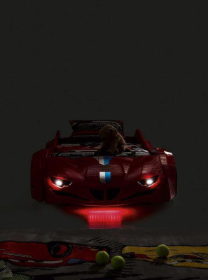 Auto Set Bett Kleiderschrank Kommode Schreibtisch Junge Möbel 4tlg.