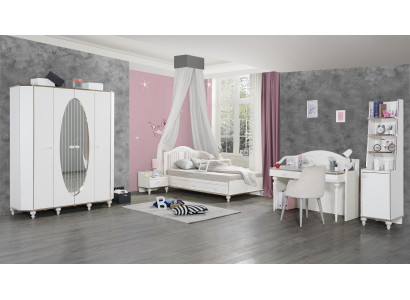 Schlafzimmer Set 5tlg. Bett Nachttisch Schreibtisch Kinderbett Möbel