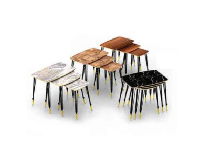 3 luxuriöse Couchtische auf schwarzen Beinen aus Edelstahl für Ihr Wohnzimmer