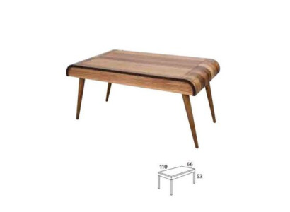 Holz Couchtisch auf Holzbeinen für Ihr Wohnzimmer Original Designmodell Neu