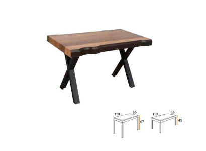 Holz Couchtisch auf schwarzen Beinen für Ihr Wohnzimmer Original Designmodell