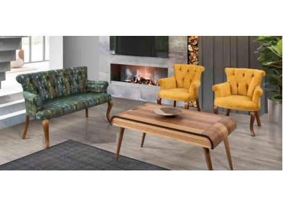 Sitzgarnitur Bank Sitzpolster Möbel Set Couch Sofa Couchtisch 4tlg. Sets