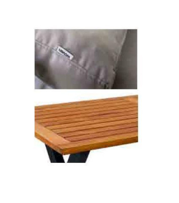 Moderne Graue Gartenmöbel Garnitur Sessel Hocker Tisch Veranda 4tlg. Set