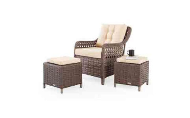 Gartenmöbel Sofagarnitur Tisch Sessel Sitzgruppen Veranda Hocker 6tlg.