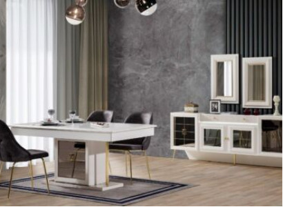 Komplett Set Esstisch 6xStühle Esszimmer Set Ess Gruppe Holz Tisch 9tlg