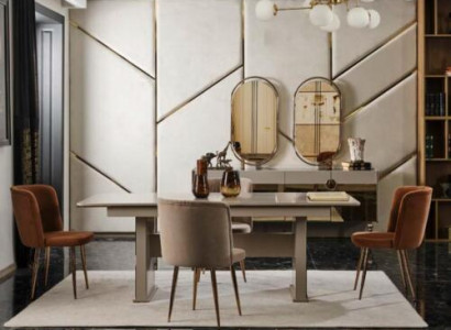 Komplett Set Esstisch 6x Stühle Esszimmer Set Ess Edelstahl Tisch 7tlg