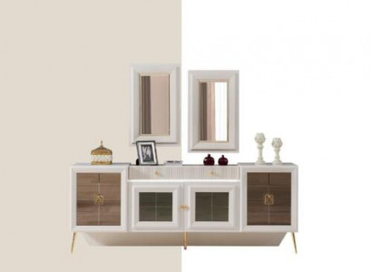 Sideboard mit Spiegel Holz Massiv Schubladen Wohnzimmer Sideboards