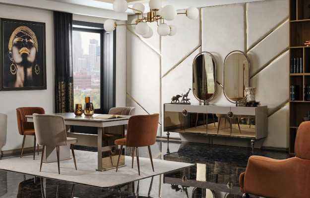 Esstisch Tisch Esszimmer Wohnzimmer Garnitur Design Italienische Stil