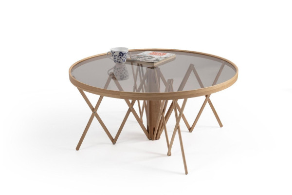 Designer Wohnzimmer Set 2x Couchtische Rund Kaffee Tisch Luxus Möbel