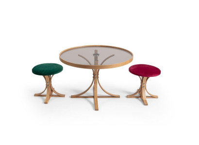 Wohnzimmer Set Couchtisch 2x Hocker Luxus Möbel Tisch Kaffee Modern