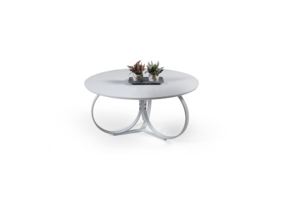 Weiß Couchtisch Rund Wohnzimmer Tisch Designer Einrichtung Modern Möbel