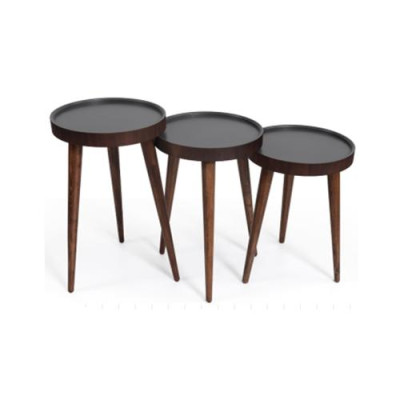 Braun Holz 3x Couchtische Wohnzimmer Komplett Beistelltisch Luxus Tische