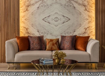 Polster 3-Sitzer Exklusiver Beiger Wohnzimmer Dreisitzer Luxus Couchen