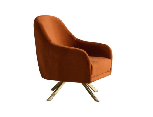 Oranger Armlehnensessel Edelstahlfüße Moderner Einsitzer Polster Möbel